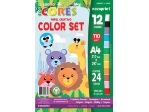 Bloco Ecocores A4 12 Cores 24 Folhas