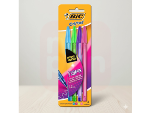 Caneta Cristal Fashion com 4 Cores - BIC